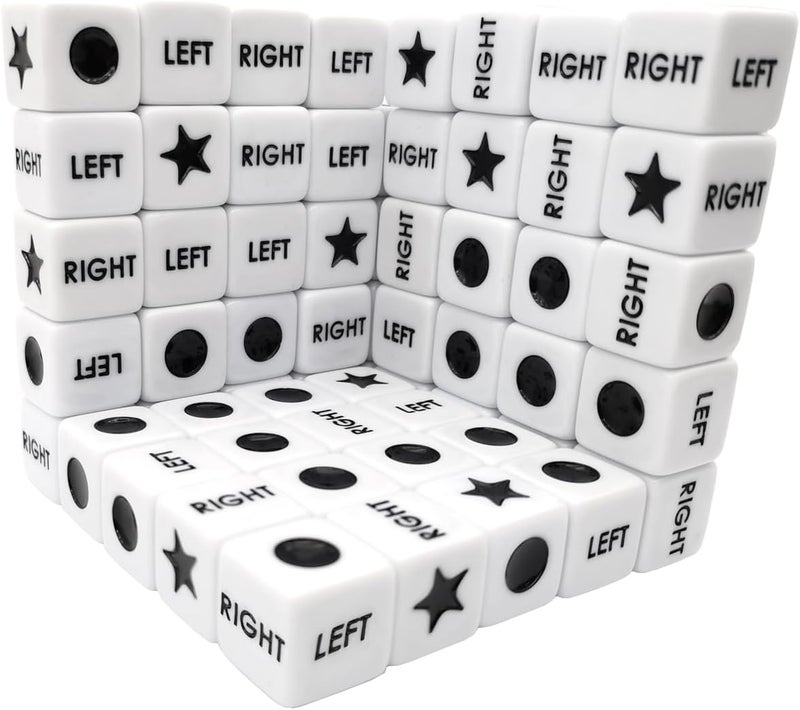 Ahoper 50 Pieces Left Right Center Dice Only 50 Dices Bulk Dice Game, 16mm Standard Size, Easy to Grip. - Image 1